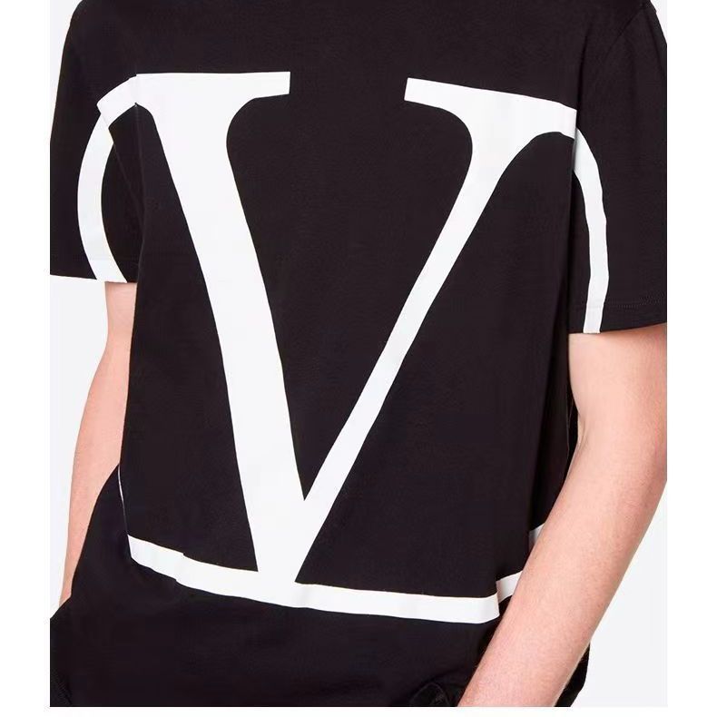 VLogo Print Cotton T-Shirt