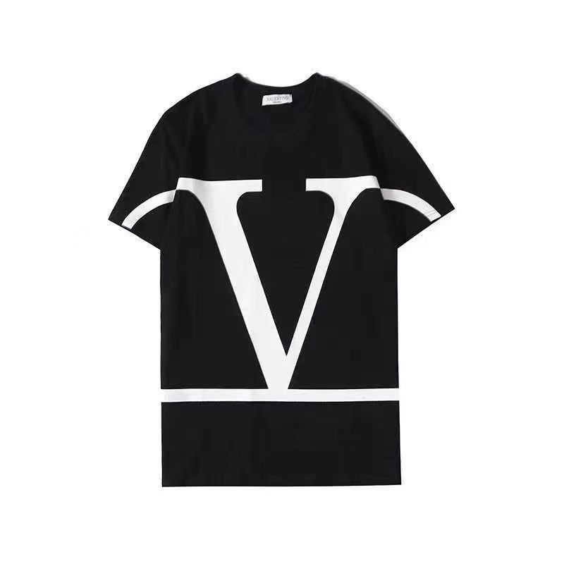 VLogo Print Cotton T-Shirt
