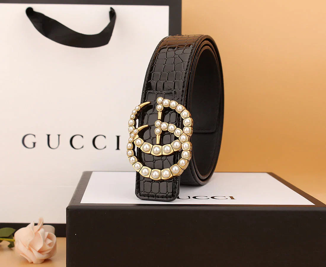 2 styles of double G pearl belt