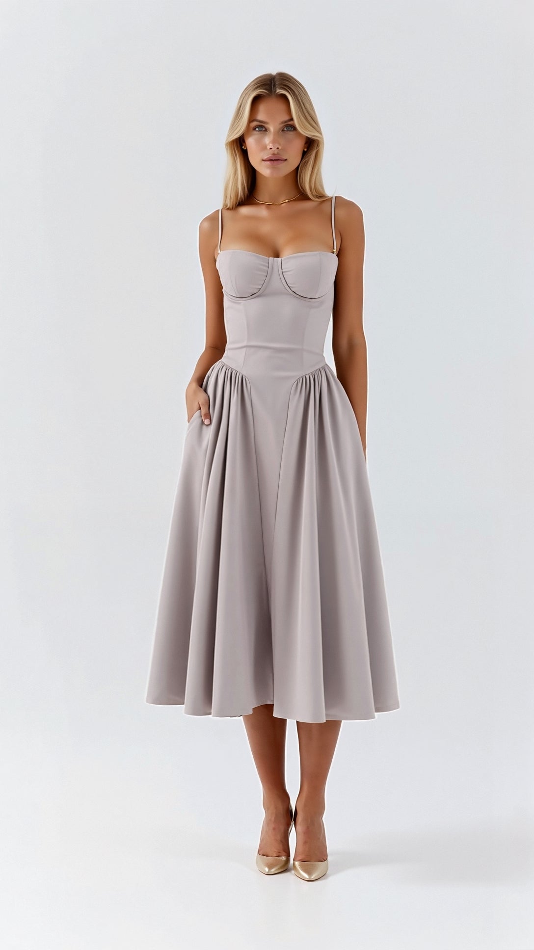 Odette Corset Midi Dress