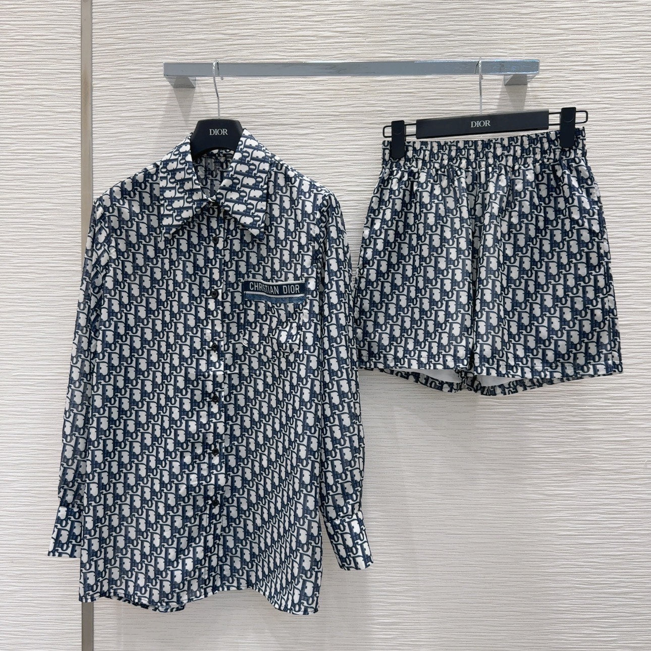 Vintage Embossed Shirt & Shorts Set