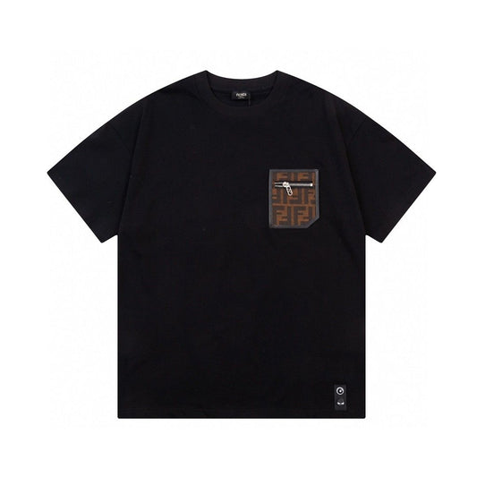 Vintage Embroidered Zipper Pocket T-shirt