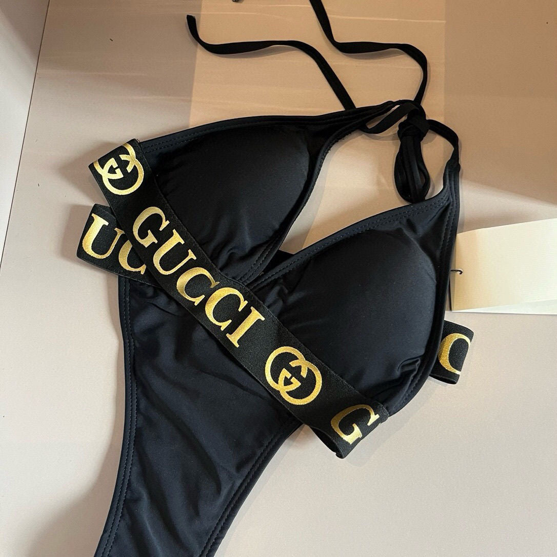 Wind golden letters sexy bikini set