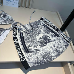 Classic Printed Lettering Bikini Skirt Set