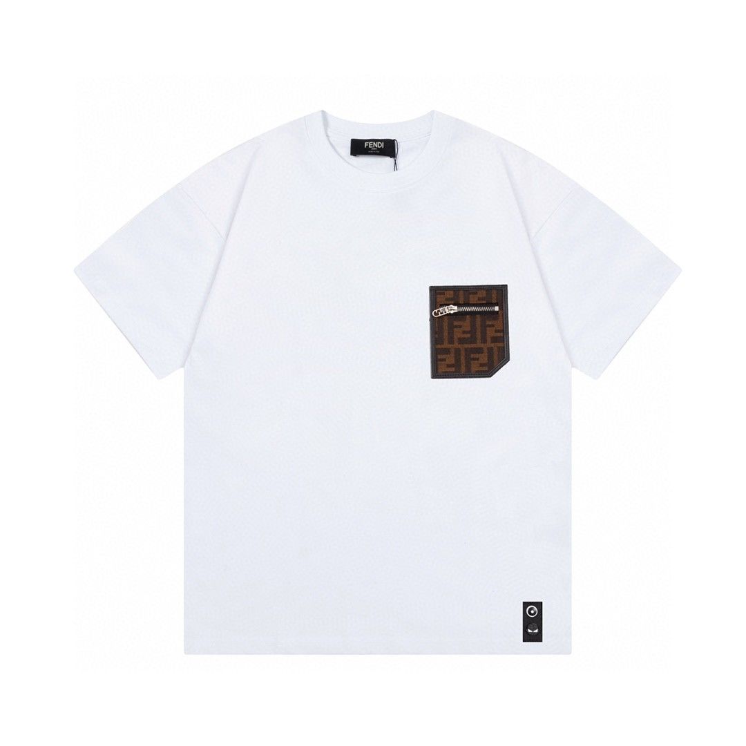 Vintage Embroidered Zipper Pocket T-shirt