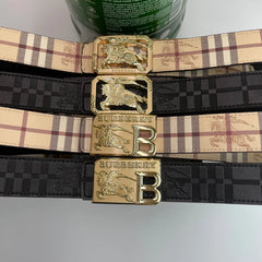 4 Colors  printed letter buckle leather belt