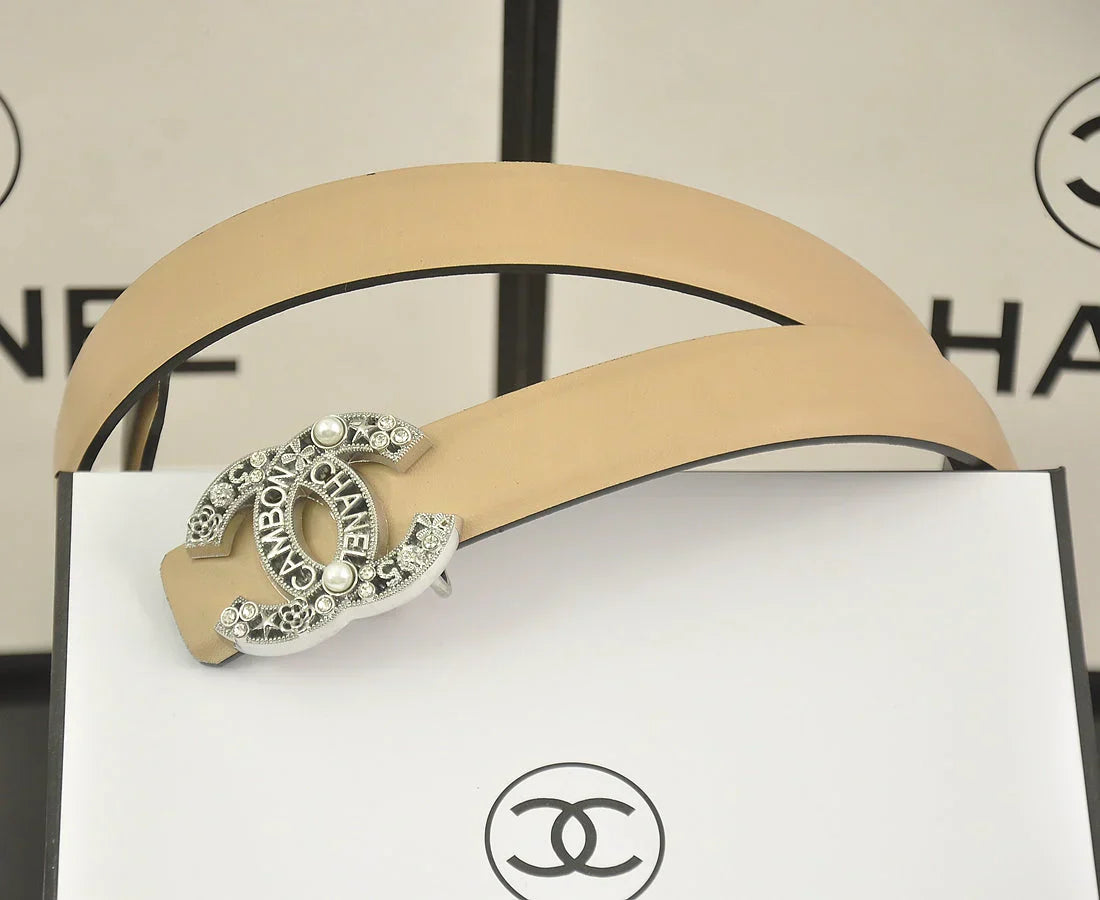 6 color  rhinestone pearl letter belt