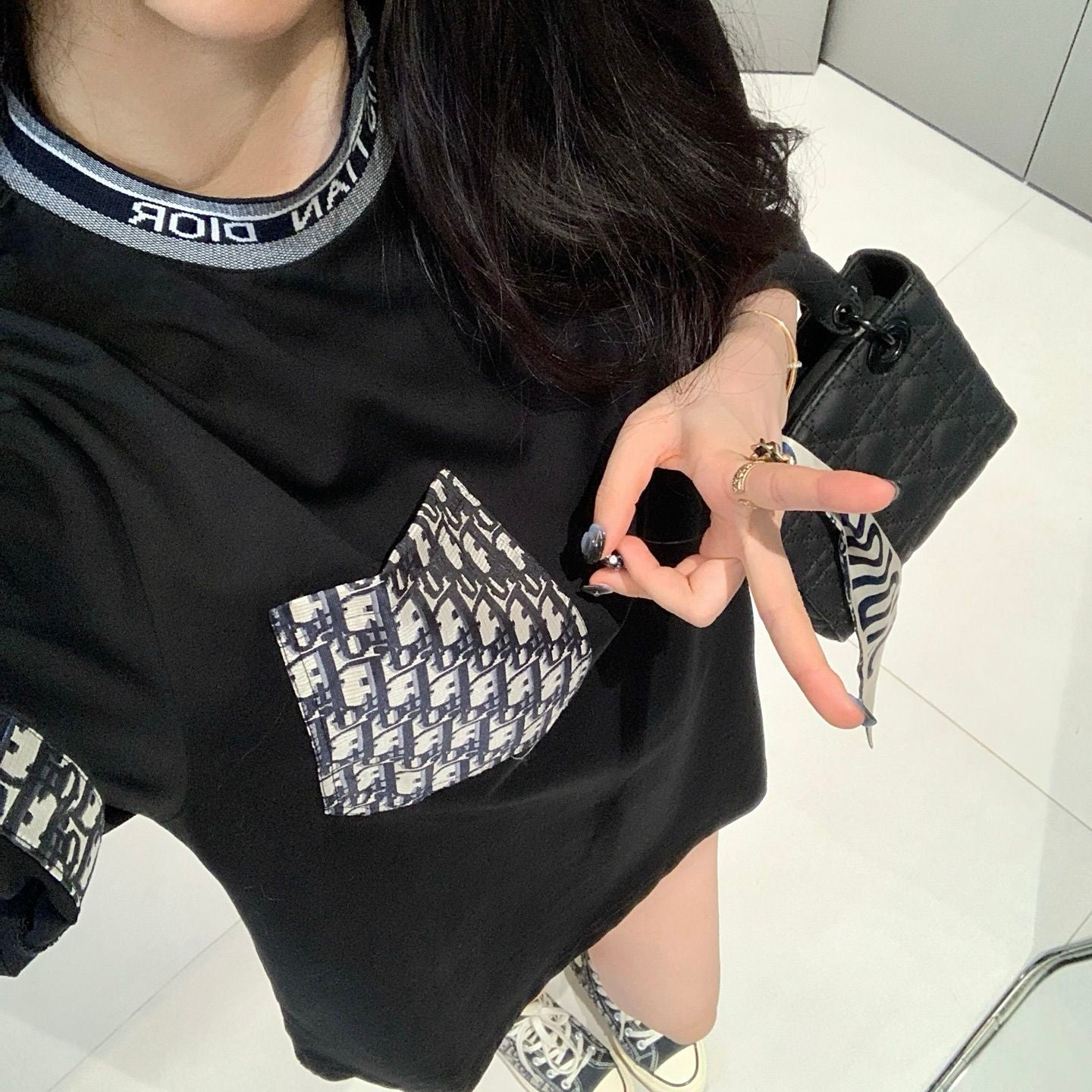 Women's Embossed Cuffs T-shirt