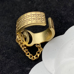 Vintage Cutout Chain Open Ring