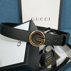3 Colors  Single G Black Leather Belt