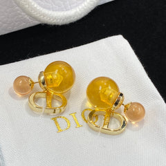 Orange Ball Stud Earrings
