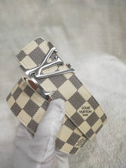3 Colors  Striped Letter Leather Belt