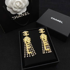 Sparkling Full Diamond Tassel Earrings