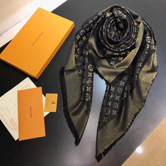 Classic Silk Black Gold Shawl