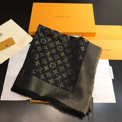 Classic Silk Black Gold Shawl