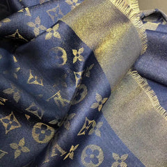 Classic Silk Navy Blue Shawl