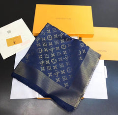 Classic Silk Navy Blue Shawl