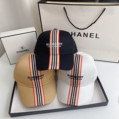 Striped Embroidered Letter Baseball Cap