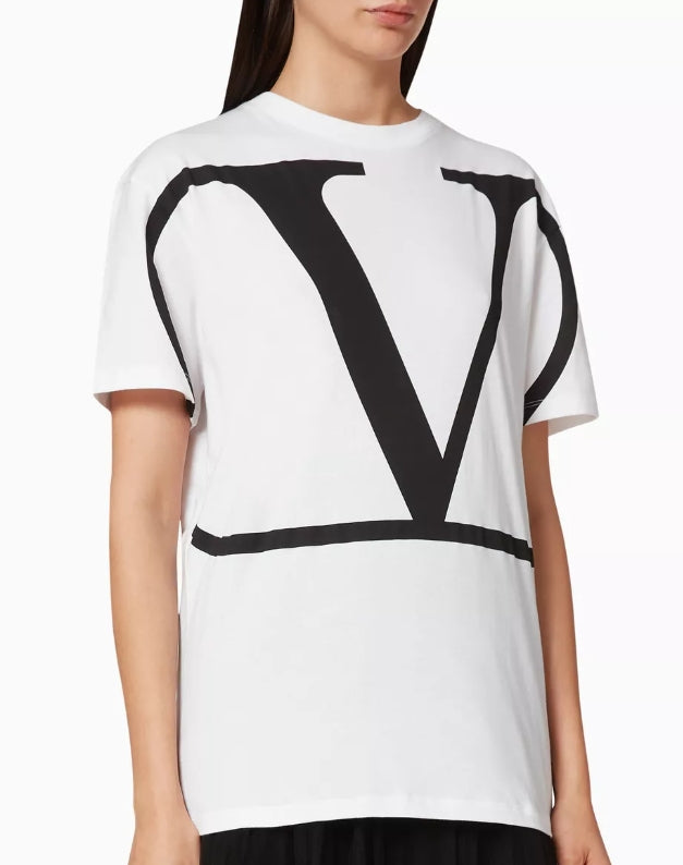 VLogo Print Cotton T-Shirt