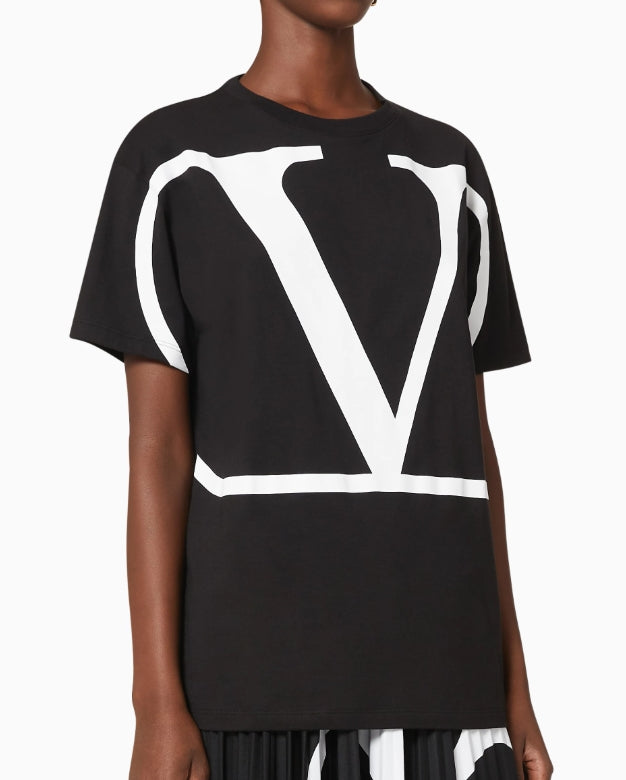 VLogo Print Cotton T-Shirt
