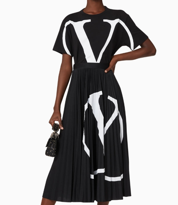 VLogo Print Cotton T-Shirt
