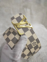 3 Colors  Striped Letter Leather Belt