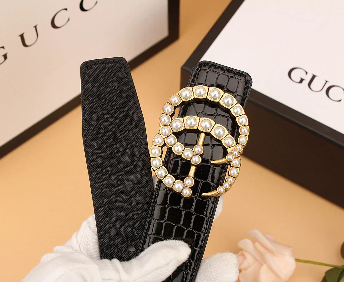 2 styles of  double G pearl belt