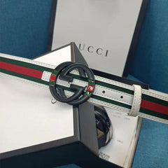 3 Colors  Double G Stripe Leather Belt