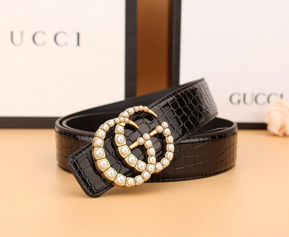 2 styles of  double G pearl belt