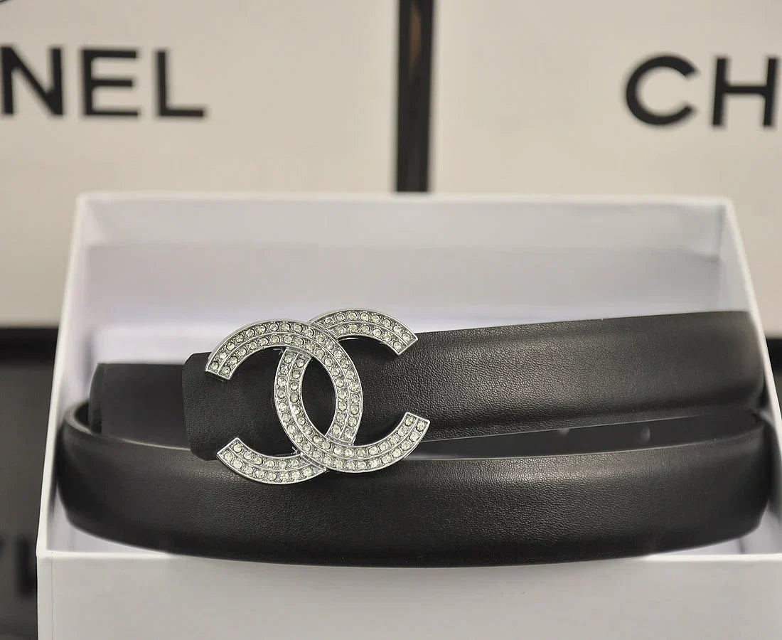 6 color double C pearl rhinestone belt