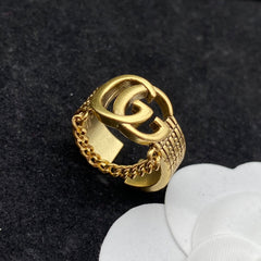 Vintage Cutout Chain Open Ring