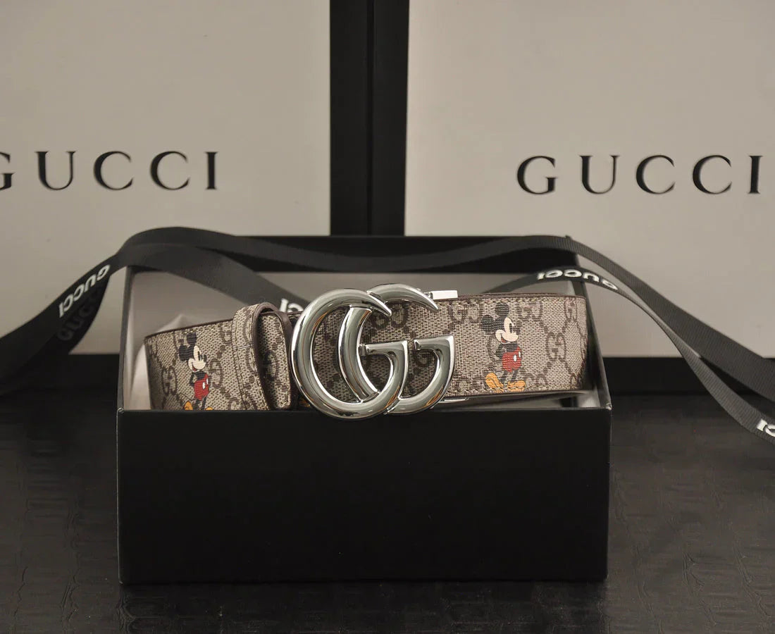 3-color double G Mickey Mouse print belt