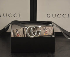 3-color double G Mickey Mouse print belt