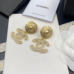 Temperament Diamond Letter Drop Earrings