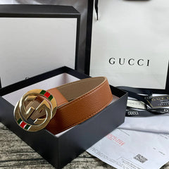 4 Colors  double-G three-layer lychee pattern double-sided belt
