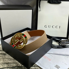 4 Colors  double-G three-layer lychee pattern double-sided belt
