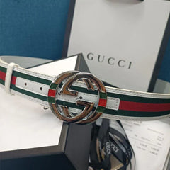 3 Colors  Double G Stripe Leather Belt