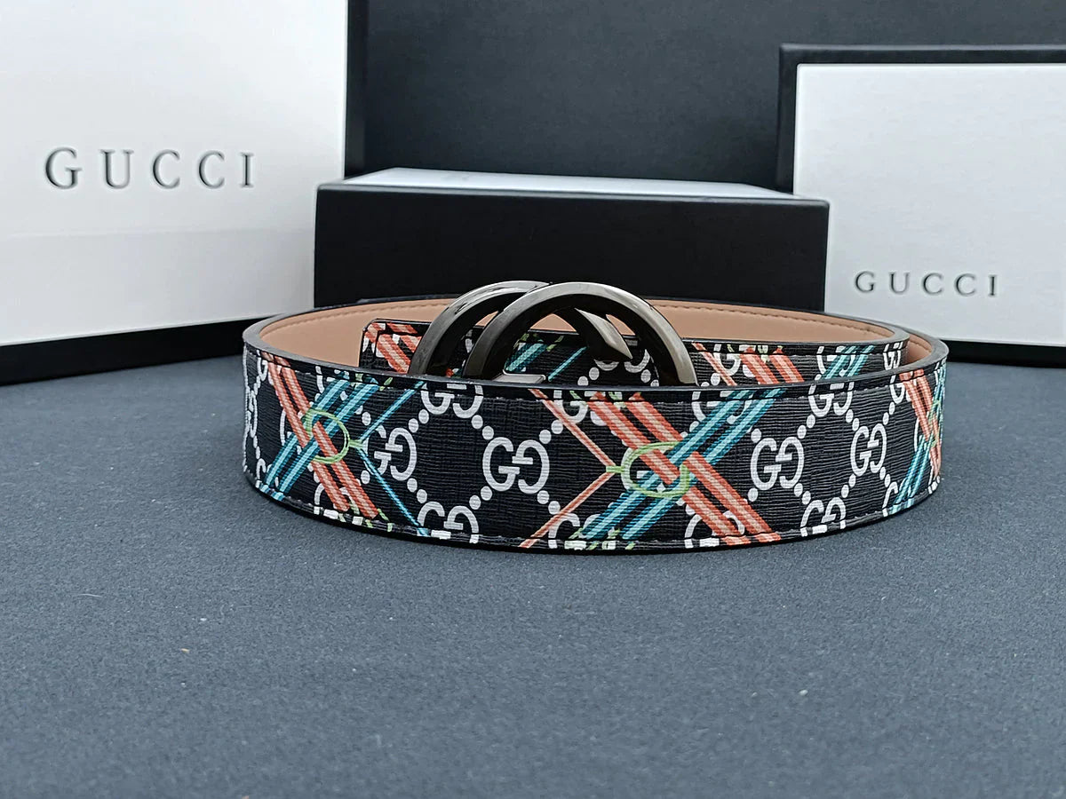 3 Colors  double G stripe calico belt