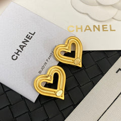 Vintage Golden Heart Earrings