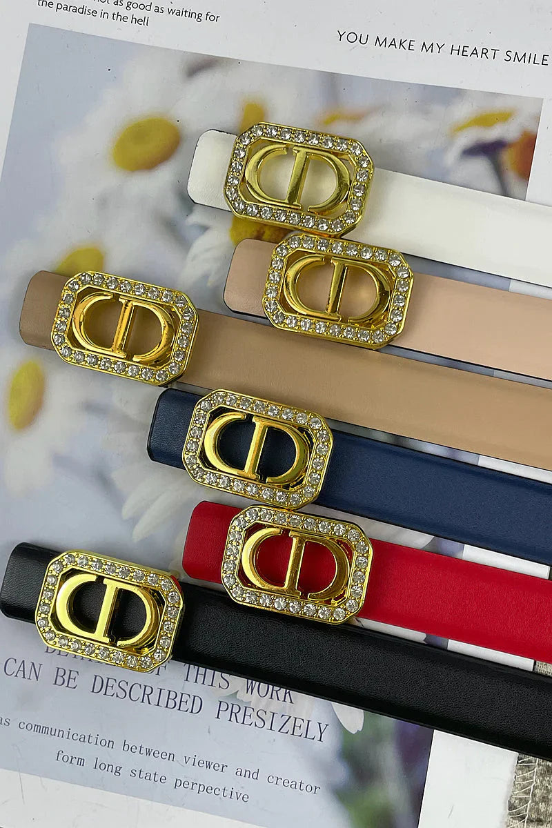 6 Colors  CD rhinestone plain belt
