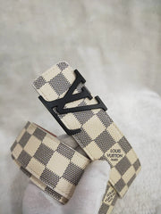 3 Colors  Striped Letter Leather Belt