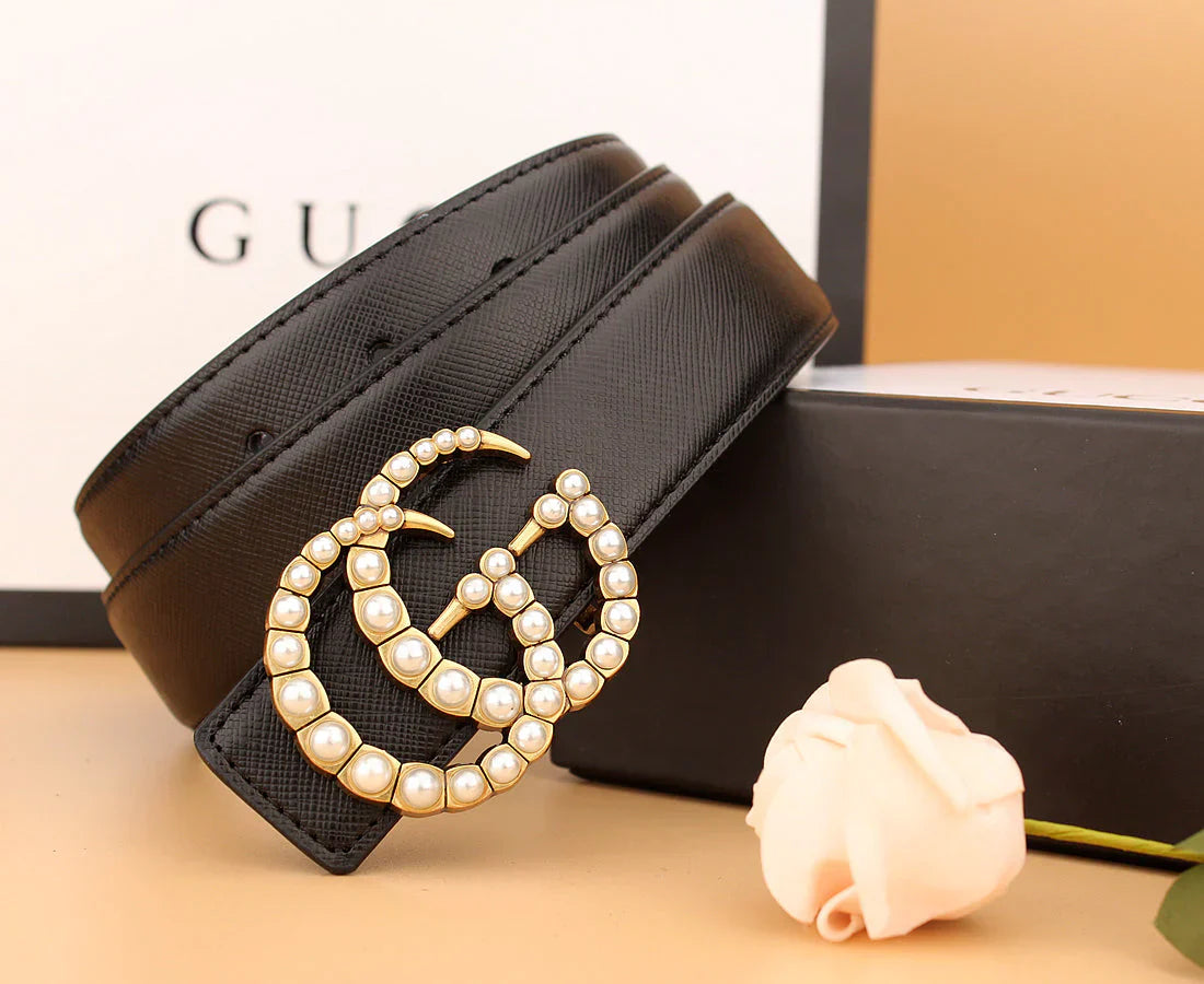 2 styles of  double G pearl belt