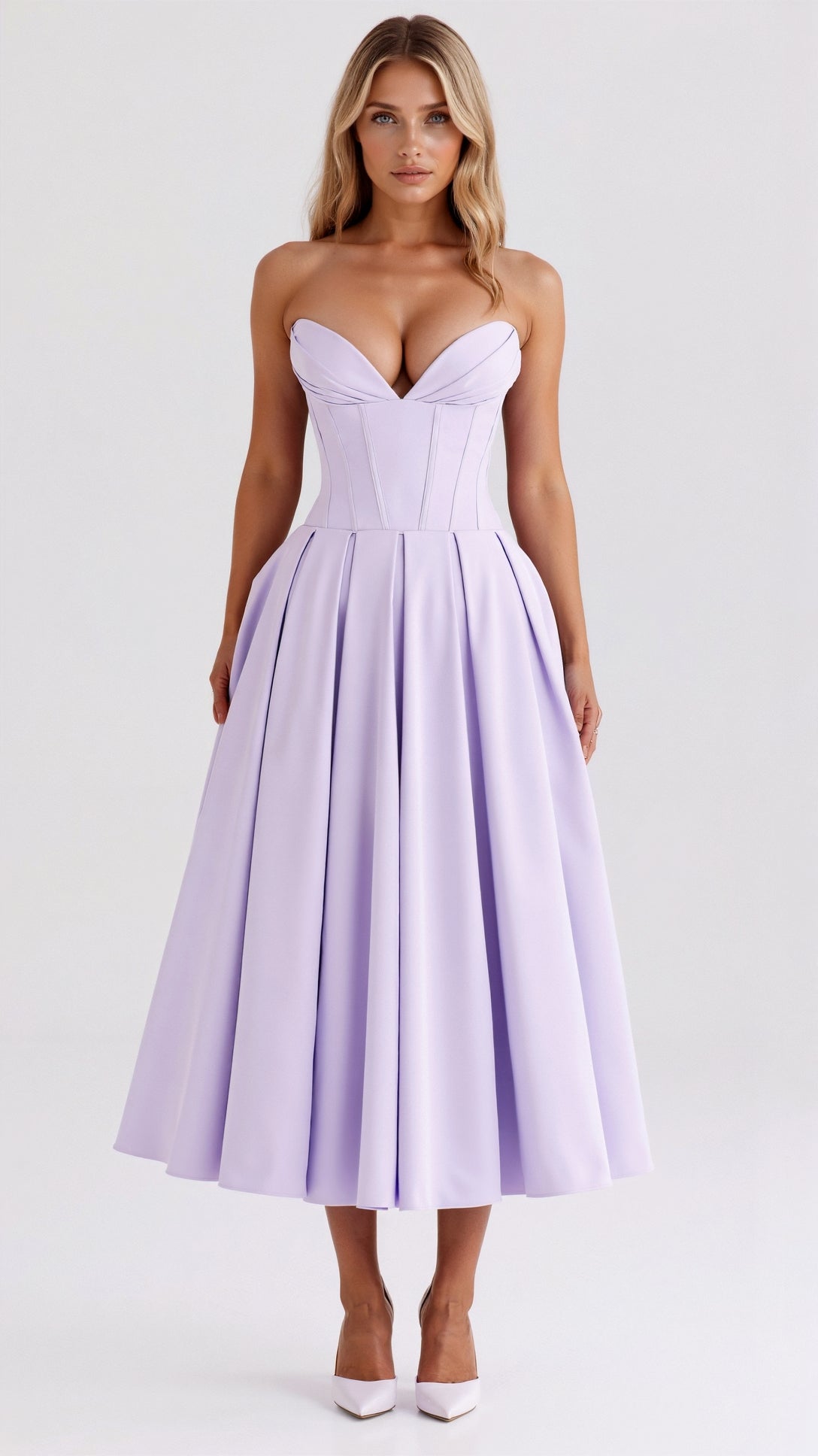 Celestia Strapless Midi Dress