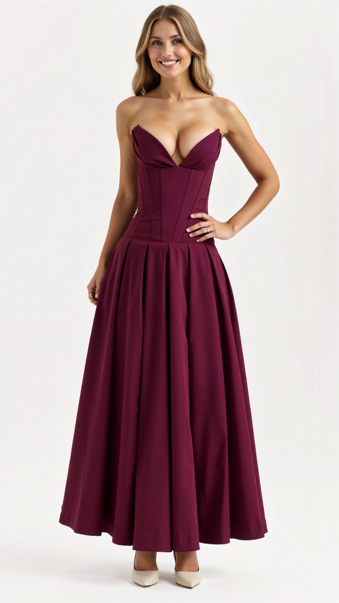 Celestia Strapless Midi Dress