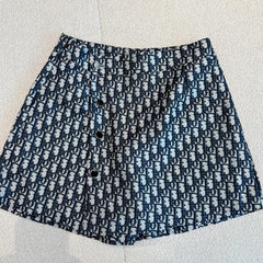 Canvas embroidered skirt
