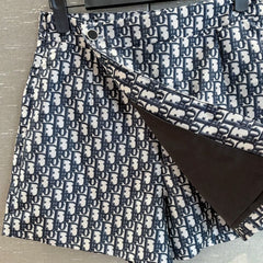 Canvas embroidered skirt
