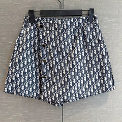 Canvas embroidered skirt