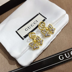 Sparkling Diamond Bow Earrings