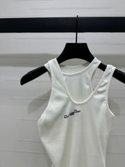 Off-the-shoulder cotton vest