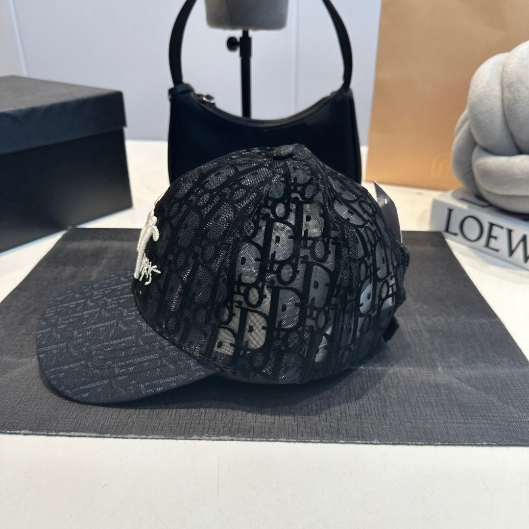 3D flocked jacquard mesh baseball cap